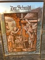 Glas in lood raamhanger de smid hoefsmid antiek vintage, Antiek en Kunst, Ophalen of Verzenden