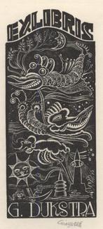 0387 Ex Libris Nederland : Cor de Wolff, 1943, Antiek en Kunst, Verzenden