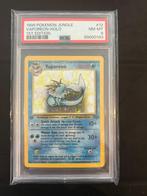 12/64 vaporeon 1e psa 8 € 200,00 holo, Ophalen of Verzenden, Nieuw, Losse kaart