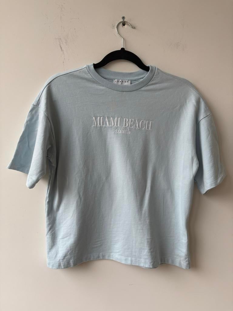 Loavies Lichtblauw T-shirt Miami Beach XS, Blauw, Ophalen of Verzenden, Zo goed als nieuw, Korte mouw