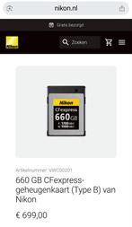 Nikon CFexpress 660GB (Type B) - Zo goed als nieuw, 1 TB of meer, Overige typen, Ophalen of Verzenden, Zo goed als nieuw