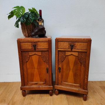 Art deco nachtkastjes bijzetkastjes nachtkastje marmer blad beschikbaar voor biedingen