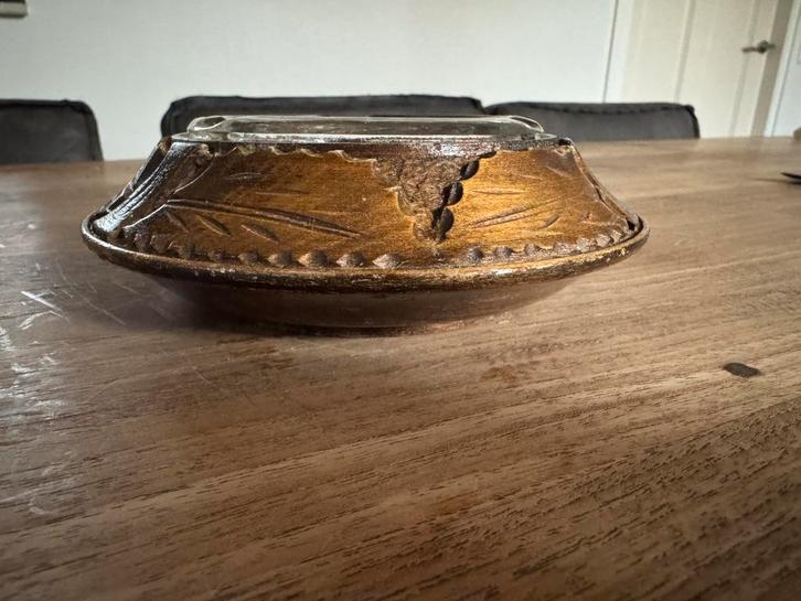 Houtsnijwerk antieke houten asbak HULST blad, Antiek en Kunst, Kunst | Beelden en Houtsnijwerken, Ophalen of Verzenden