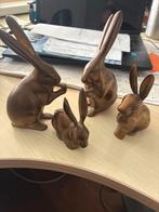 Bronzen Beeldjes van Konijnen - Set van 4, Antiek en Kunst, Ophalen of Verzenden
