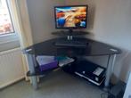 Hoekbureau glas, Huis en Inrichting, Bureaus, Ophalen, Gebruikt