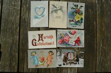 12 Ansichten Felicitatie/Nieuwjaar begin 20e eeuw. beschikbaar voor biedingen