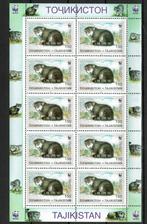 tadjikistan pf wwf blok manul wildlife katachtige zoogdieren, Ophalen of Verzenden, Postfris, Dier of Natuur