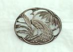 Zilveren broche art nouveau pauw van Bert van Tiggelen 1925, Ophalen of Verzenden, Zilver, Broche