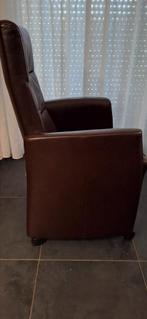 Bruine leren eetkamerstoelen, Huis en Inrichting, Stoelen, Ophalen, Gebruikt, Bruin, Vijf, Zes of meer stoelen