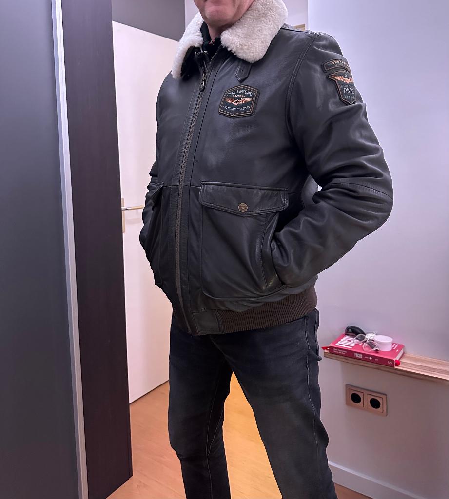 Jas leder PME, Kleding | Heren, Jassen | Winter, Bruin, Ophalen of Verzenden, Zo goed als nieuw, PME legend