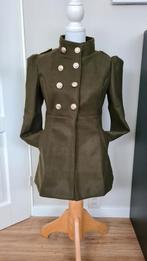Stijlvolle Militaire Mantel / Jas - Olijfgroen  S/M, Nieuw, Ophalen of Verzenden, Onbekend, Jasje
