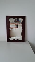 Rechthoekige spiegel in houten frame, Ophalen, Gebruikt, Minder dan 100 cm, Rechthoekig