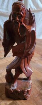 Large Wood Carved Fisherman, Ophalen of Verzenden