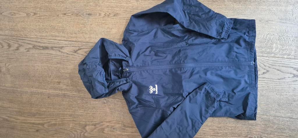 Hummel regenjas - Blauw - Maat 140, Kinderen en Baby's, Kinderkleding | Maat 140, Ophalen of Verzenden, Zo goed als nieuw, Jongen of Meisje