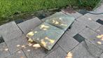 2x Penantafdekkers / Paalmuts beton 50x50x10 cm met waterhol, Doe-het-zelf en Verbouw, Metselstenen, Ophalen, Zo goed als nieuw