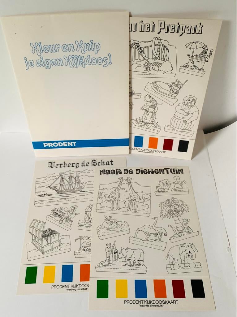 Oude Prodent Kijkdooskaarten Kleur en Knip je eigen kijkdoos, Ophalen of Verzenden, Zo goed als nieuw, Overige typen
