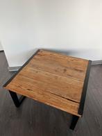 Industriële onbewerkte teak houten salontafel, Ophalen, Zo goed als nieuw, Rechthoekig, Minder dan 50 cm