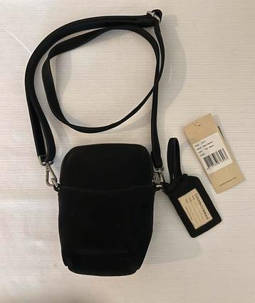 Cowboysbag suède zwart leren telefoontasje beschikbaar voor biedingen