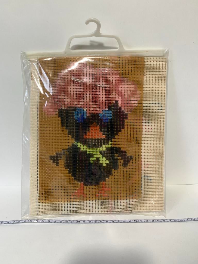 Vintage Borduurpakket Eendje 🪡 voor kinderen - wol en naald