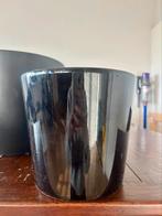 Bloempot glanzend zwart, Ophalen, Rond, Zo goed als nieuw, Aardewerk