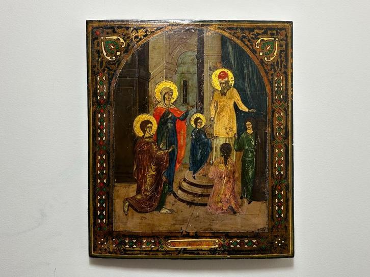 icoon Moeder Gods - Russisch - Begin 19e eeuw, Antiek en Kunst, Antiek | Religie, Ophalen of Verzenden