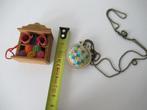 Oude knutselwerkjes /wol kastje borduurraampje miniatuur, Antiek en Kunst, Curiosa en Brocante, Ophalen