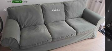 Ikea Ektorp 3-zits hoes - groen velours - afbeelding 2