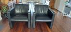 2 Leolux leren fauteuils - Zwart, Ophalen, Gebruikt, 50 tot 75 cm, Leer