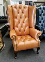 NIEUW Chesterfield oor fauteuil cognac leer direct leverbaar, Huis en Inrichting, Banken | Bankstellen, Nieuw, Chesterfield, Minder dan 150 cm