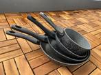 Pannen 4 stuks - €20, Huis en Inrichting, Keuken | Potten en Pannen, Ophalen of Verzenden, Gebruikt, Rvs, Pannenset