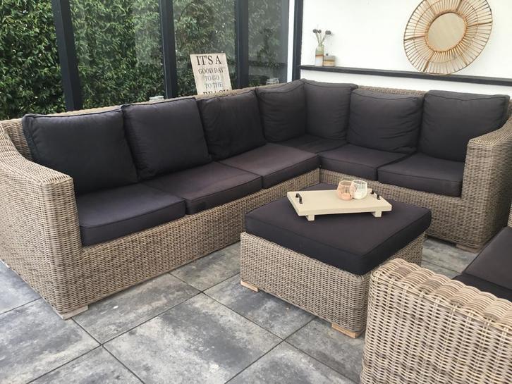 AVH outdoor complete loungeset, Tuin en Terras, Tuinsets en Loungesets, Gebruikt, Loungeset, Rotan, 8 zitplaatsen, Bank, Ophalen