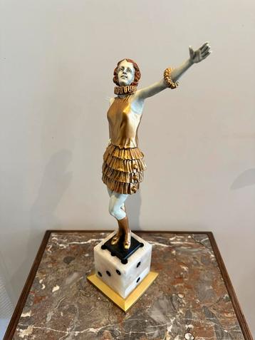 Bronzen Showtime Girl Beeld - Art Deco Stijl beschikbaar voor biedingen