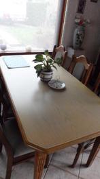 massief eiken eettafel 180x90cm, Ophalen, Gebruikt, Eikenhout, 50 tot 100 cm