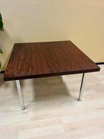 Vintage Palissander Salontafel koffietafel chroom poten, Ophalen, Gebruikt, 50 tot 100 cm, Vierkant