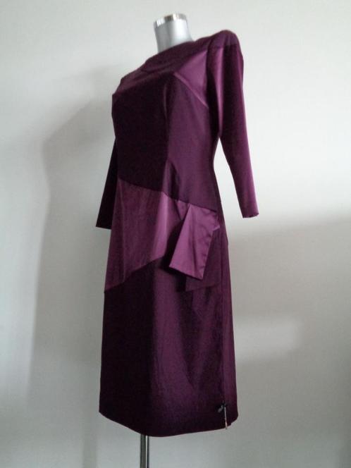 Duurzame mode designer jurk paars Monique Collignon NIEUW, Kleding | Dames, Jurken, Nieuw, Maat 36 (S), Paars, Knielengte, Ophalen of Verzenden