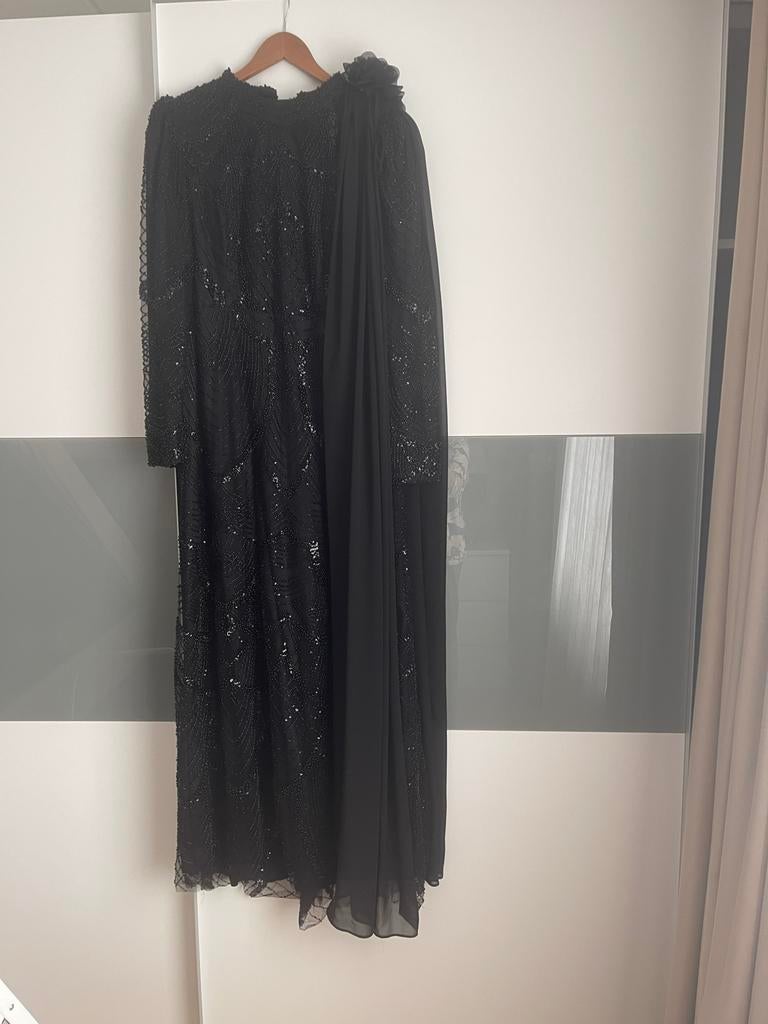 Elegante zwarte jurk, Zwart, Maat 46/48 (XL) of groter, Ophalen of Verzenden, Zo goed als nieuw