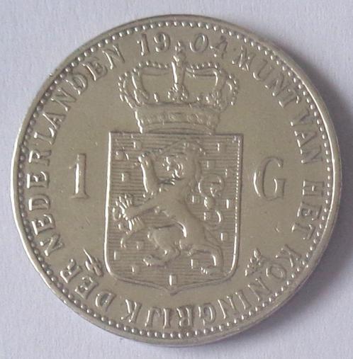 Wilhelmina 1 Gulden 1904, Zilver, Zeer Fraai, Postzegels en Munten, Munten | Nederland, Losse munt, 1 gulden, Koningin Wilhelmina