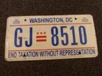 Kentekenplaat licenseplate Washington DC USA, Verzamelen, Verzenden, Gebruikt, Auto's