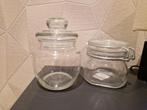 2 glazen potjes, Huis en Inrichting, Woonaccessoires | Overige, Ophalen of Verzenden, Zo goed als nieuw
