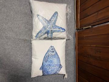 2 sierkussens met zeedieren van Decoris Home NIEUW beschikbaar voor biedingen