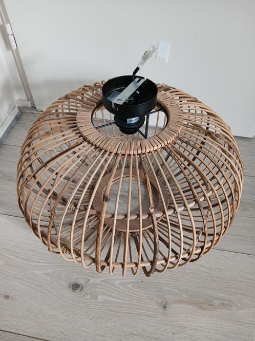 Rotan bamboe lampenkap Kwantum Boreas, Huis en Inrichting, Lampen | Hanglampen, Zo goed als nieuw, Minder dan 50 cm, Hout, Ophalen of Verzenden