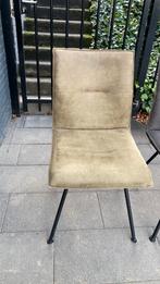 4 grijze en 4 groene mooie eetkamerstoelen suede van Sanders, Huis en Inrichting, Stoelen, Ophalen, Overige materialen, Overige kleuren