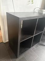 Zwarte Ikea Kallax kast met 4 vakken, Ophalen, Gebruikt, 50 tot 100 cm, Minder dan 100 cm