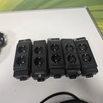 5x 2-voudige stekkerdoos met doorlussnoeren en aansluitsnoer, Ophalen of Verzenden, Gebruikt