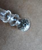 925 zilveren hanger met zilver gruis in glas, 1e gehalte, Gebruikt, Overige voorstellingen, Verzenden, Zilver