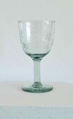 Gegraveerd Glas Starburst 13h Transparant en Groen Vintage, Ophalen