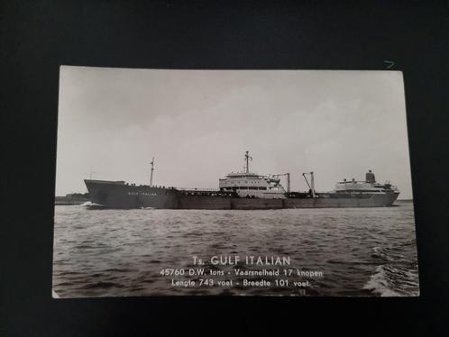 Tanker, Gulf Italian, fotokaart, ongelopen, jaren '60.  Verz, Verzamelen, Scheepvaart, Kaart, Foto of Prent, Motorboot, Verzenden