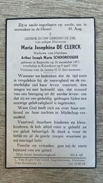 Maria Josephina de Clerck 1872 Baasrode 1962 Kalmthout, Verzamelen, Ophalen of Verzenden