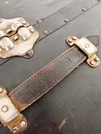 Antieke Belber stoomkoffer van zwart leer 1924 reisgarderobe, Antiek en Kunst, Ophalen