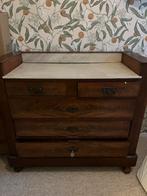 Mahoniehouten commode met marmer ladekast vintage, Huis en Inrichting, Ophalen, Gebruikt, 100 tot 150 cm, 50 tot 100 cm